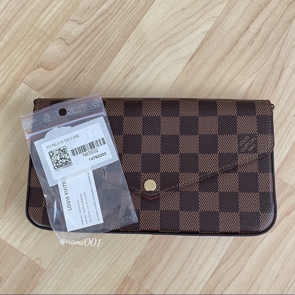 LV Louis Vuitton Felicie Pochette Damier Ebene - Picture 9 of 15